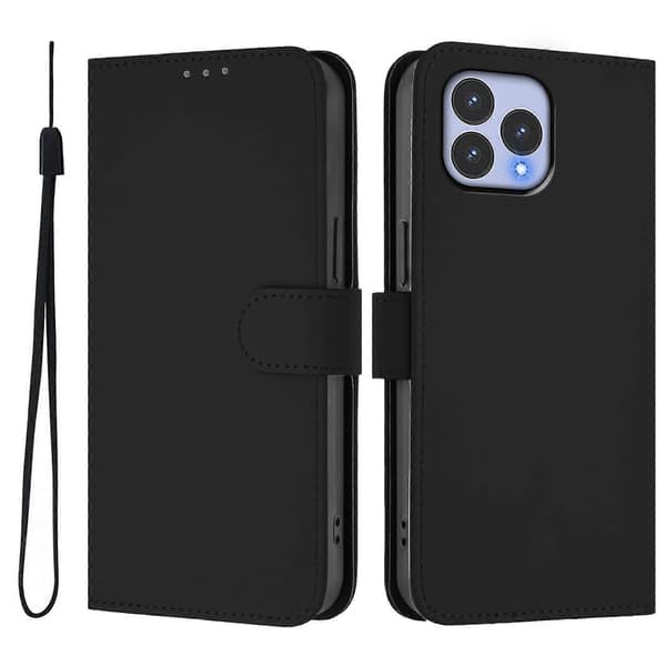 PU-deksel i solid farge for Wiko T60 / Cubot P80 [DB] Black