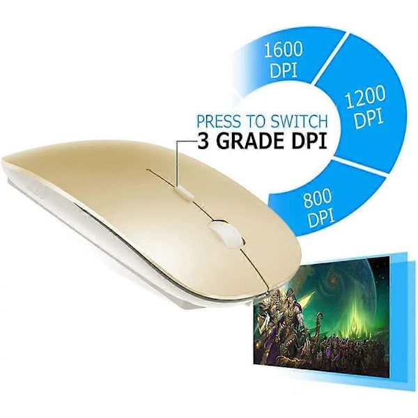 Trådløs Bluetooth Mus [DB] Gold