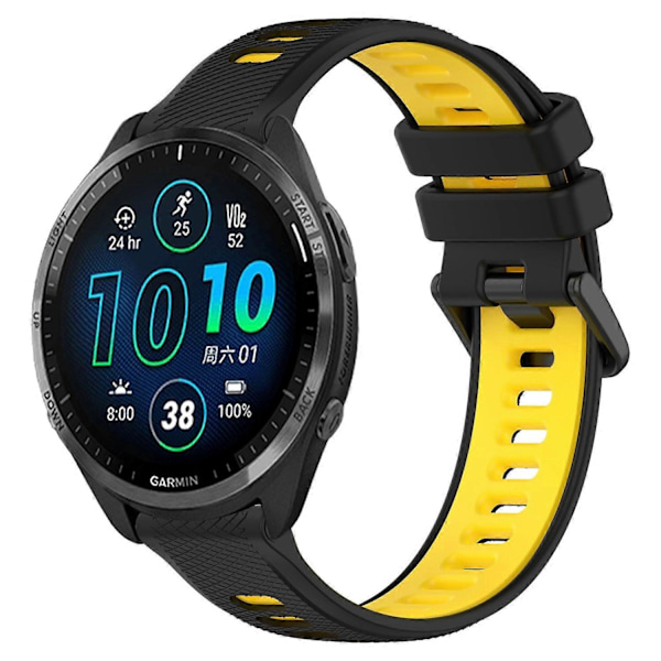 Silikoninen kellonranneke Garmin Forerunner 965/255/Vivoactive 4/Venu 2 -kelloon 22mm, kaksivärinen [db] Multicolor Style F