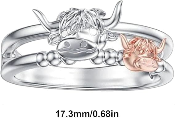 Ku-ring - Søte og elegante smykker | Ku-hode ring til høytider (DB)