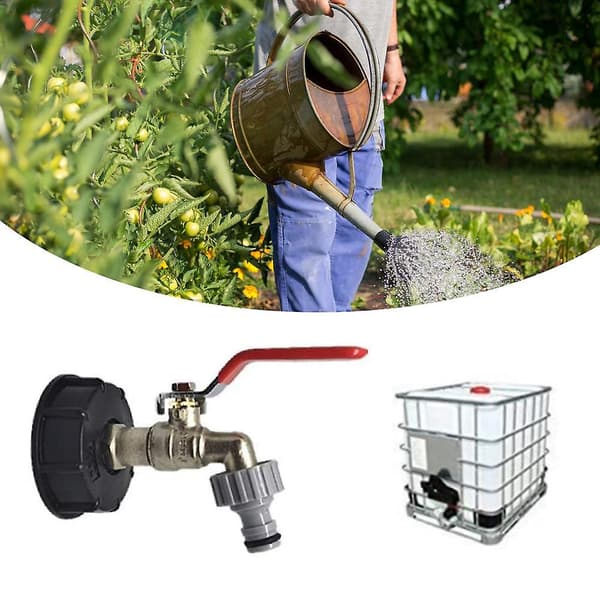 IBC-tankadapter 1/2 'kranutloppsfäste ventil kran trädgårdsslangkopplingar  [dB} 1PC
