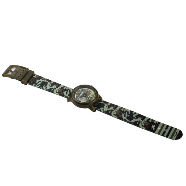 The best gift for children's watch cartoon camouflage sports watch stretch cloth strap (camouflage green)