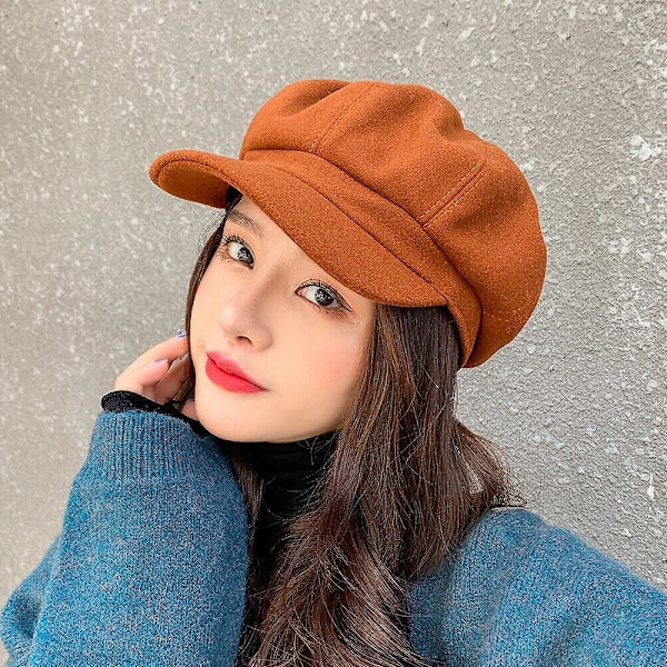 Dam Vintage Baker Boy Keps Plattkeps Beret Hatt Vinter Newsboy Hatt db Caramel