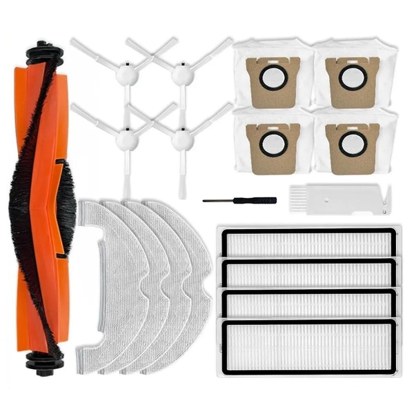 Robot Vacuum X10:n varaosat ja tarvikkeet, pääsivusharja, Hepa-suodatin, moppiliina, pölypussit [DB] As Shown