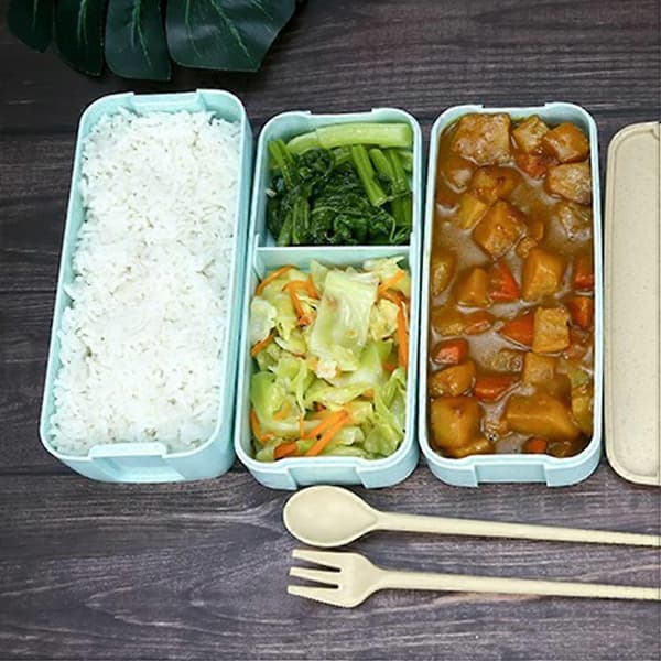 Bento-matboks med separate rom for voksne Bærbar matboks med rom