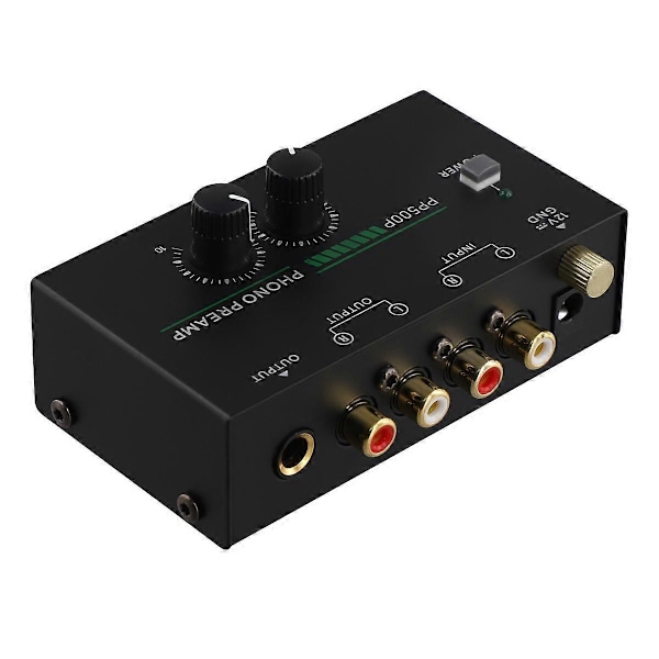 Phono Pickup-forstærker, Phonograph-forstærker med RCA-indgang, TRS-udgang, til pladespiller [DB] Black