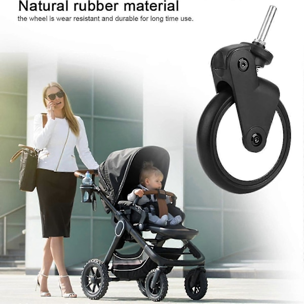 Barnvagnshjul, Babyzen Yoyo Gummi Framhjul, Barnvagnstillbehör för Yoya Vovo, Barnvagn med Verktyg (1 Par Fram) - Good-Yvan [Db]
