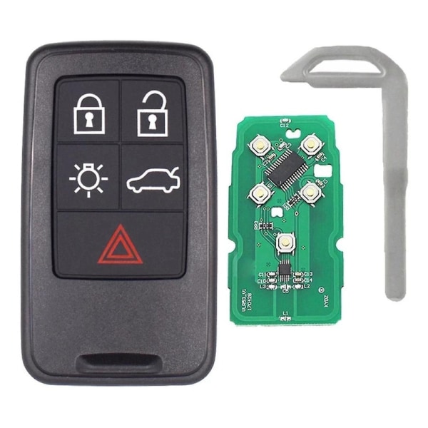 Kr55wk49264 Bil Smart Key 5 Knappar För V60 S60 S60l S80 Xc60 Xc70 V40 2007-2016 Id46 Pcf7953 Chip db Black