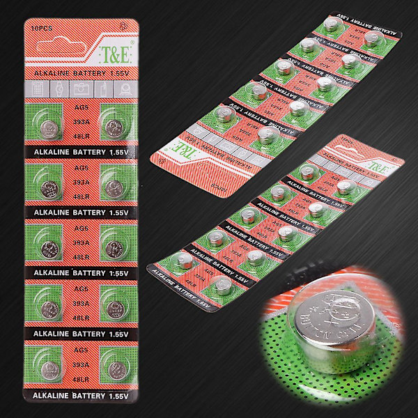 Ag5 Alkaline Batteri til Ur Legetøj Fjernbetjening Sr754 193 Cell Coin 1.5v - 10 Styk [DB]