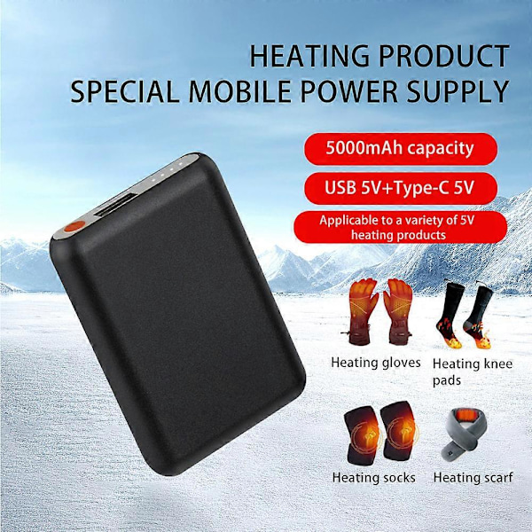 5000mah Oppladbart Batteri DC 5V 2A for Sokker Hansker Varme js [db] 1pcs