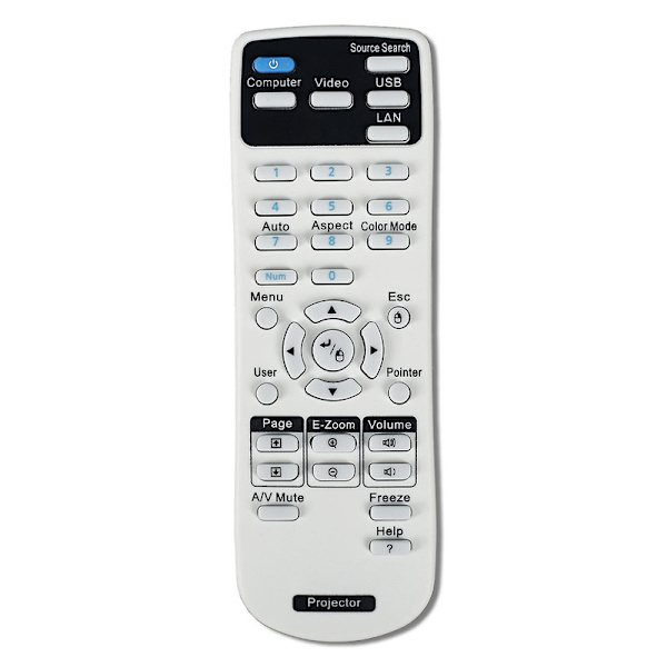 Projektorfjärrkontroll 154720001 för Epson Eb-x24 Eb-s31 Eb-w Eb-c30xe Eb-30xe Eb-c28sh Eb-x11 Eb-s18 Eb-s4 [DB]
