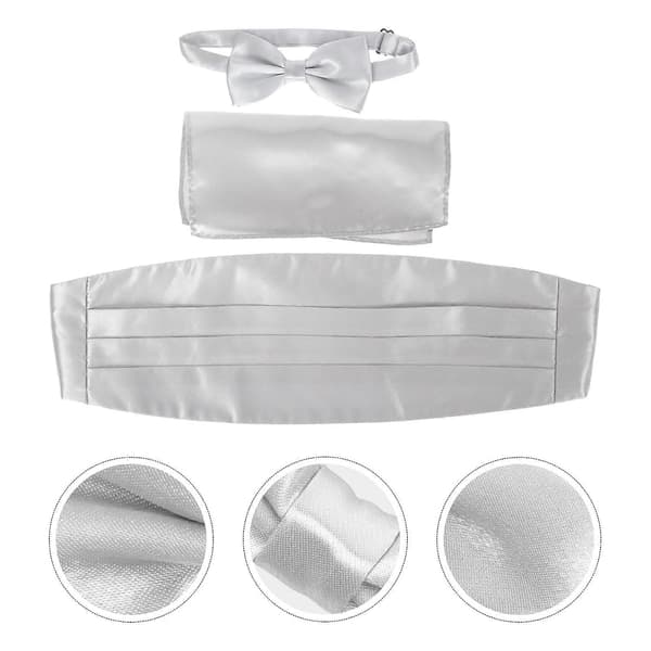 Herrars silverfluga-kit inklusive sidenskärp och näsduk 1 set [DB]