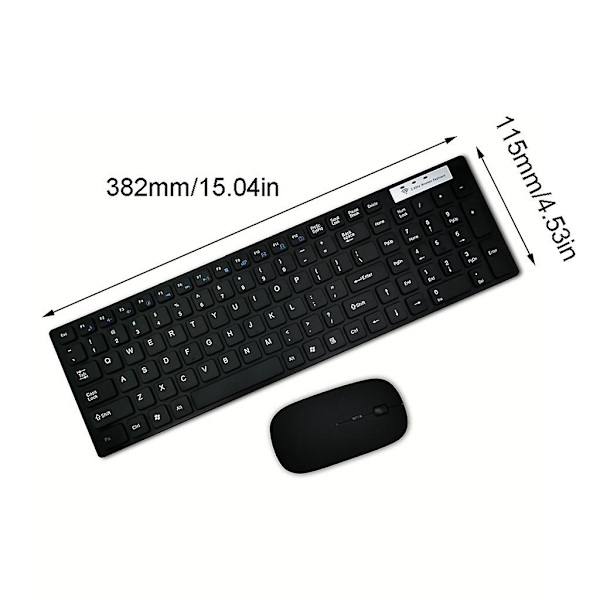 2,4 GHz Trådlöst Tangentbord och Musset 1000dpi Tyst Ultratunt Spelkontroller Kontorsmöss db White
