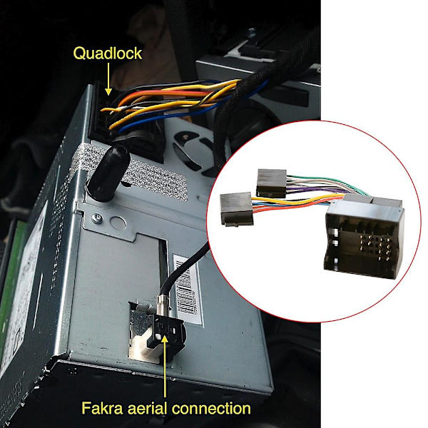Bilradioadapterbryterkabel for Opel H Corsa C Combo Meriva Zafira for Agila Movano {Db} Black