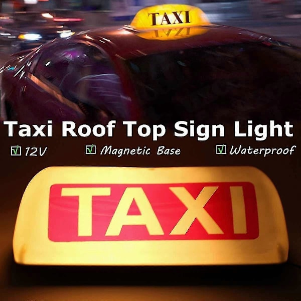 Vanntett 12V Gul LED Taxi Signal Lampe med Magnetisk Base [db] Yellow