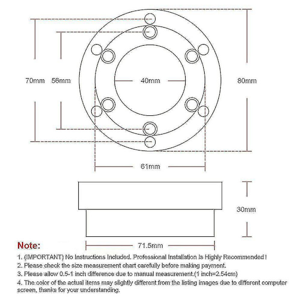 Adapterplade til Logitech G29 G920 G923 13/14 tommer Racerstyrring 70mm [DB] silver