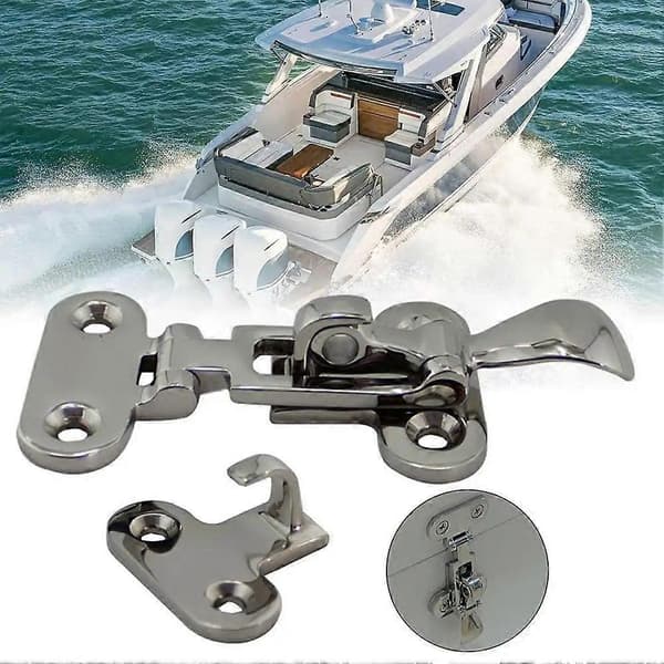 Rustfrit stål marine lås 316 Rustfrit stål låsbar Toggle Clamp Latch Hold Down Clamp Latch [DB] Silver