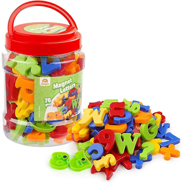 Magnetiske Bogstaver Tal Alfabet Køleskabsmagneter Farverige Plastik Abc 123 Læringslegetøjssæt Førskole Læring Stave Tælling Store Bogstaver{ DB}