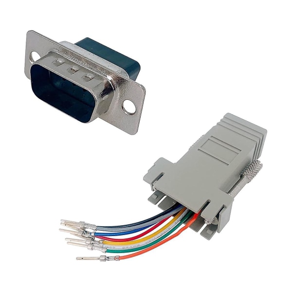 10 kpl DB9-RJ45-moduuliadapteria, DB9-RJ45-naarasliitin Ethernet-adapteri