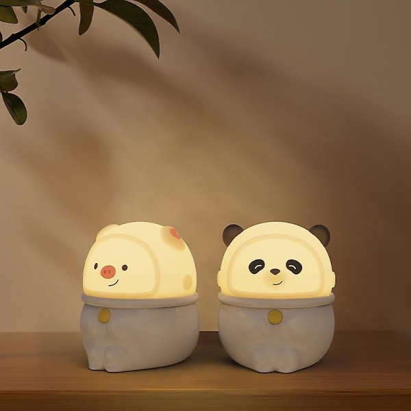 Sød natlampe til børn, 7 farver skiftende Dejlige Panda LED-lys til sengelamper i soveværelset [DB] Piggy