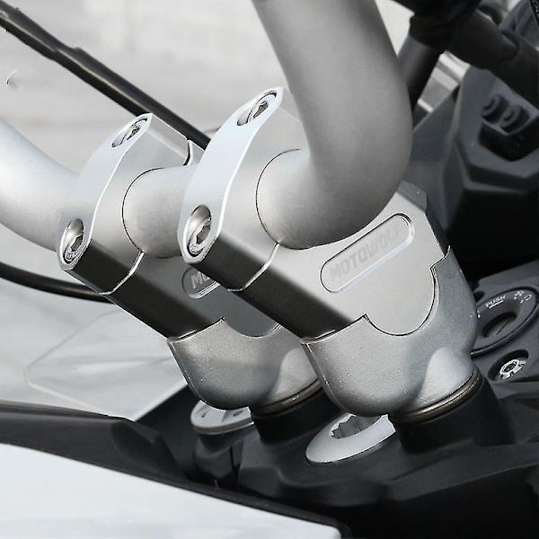 28mm 22mm Styrholder Klemme Motorcykel Styr Forhøjer Montering Til Honda- Holdbar db Silver A