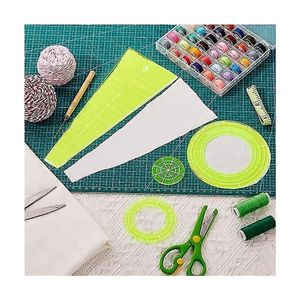 10-delt sæt med specialformet sy-patchwork lineal DIY sylineal patchwork værktøj quilt lineal C[DB]