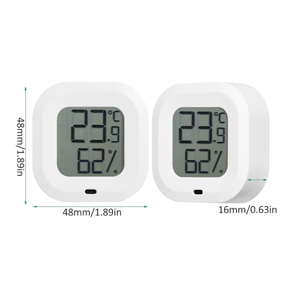 Digital Termometer Hygrometer för iOS/Android Smart Fuktighetstemperaturgivare med Alarm och Datalagring för Växthus [DB] White