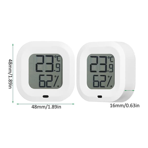 Digital Termometer Hygrometer til iOS/Android Smart Luftfugtighed Temperatur Sensor med Alarm og Dataopbevaring til Drivhus [DB] White