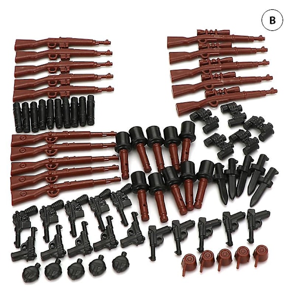 Diy Arms Parts  Soldier Playmobil Modellbygging Blokk Mur Kid Toy db Black B