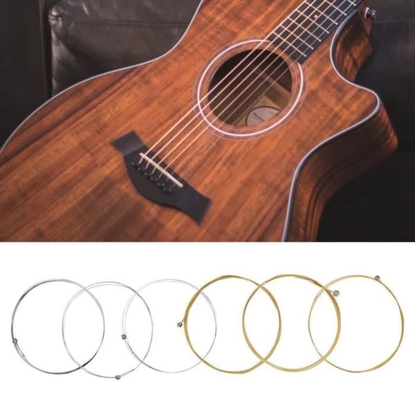 Ashata 6st Gitarrtillbehör Akustisk Gitarr Övningssträngset Reservdelstillbehör för Folkgitarr[DB]