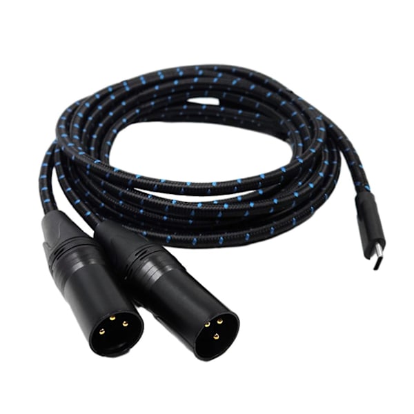 Type-C - 2XLR-kaapeli UsbC - 2XLR-sovitinjohto äänilaitteille Db 200cm