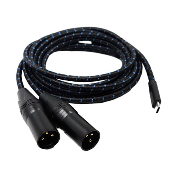 TypeC til 2XLR Kabel UsbC til 2XLR Adapterledning til Lydudstyr Db 200cm
