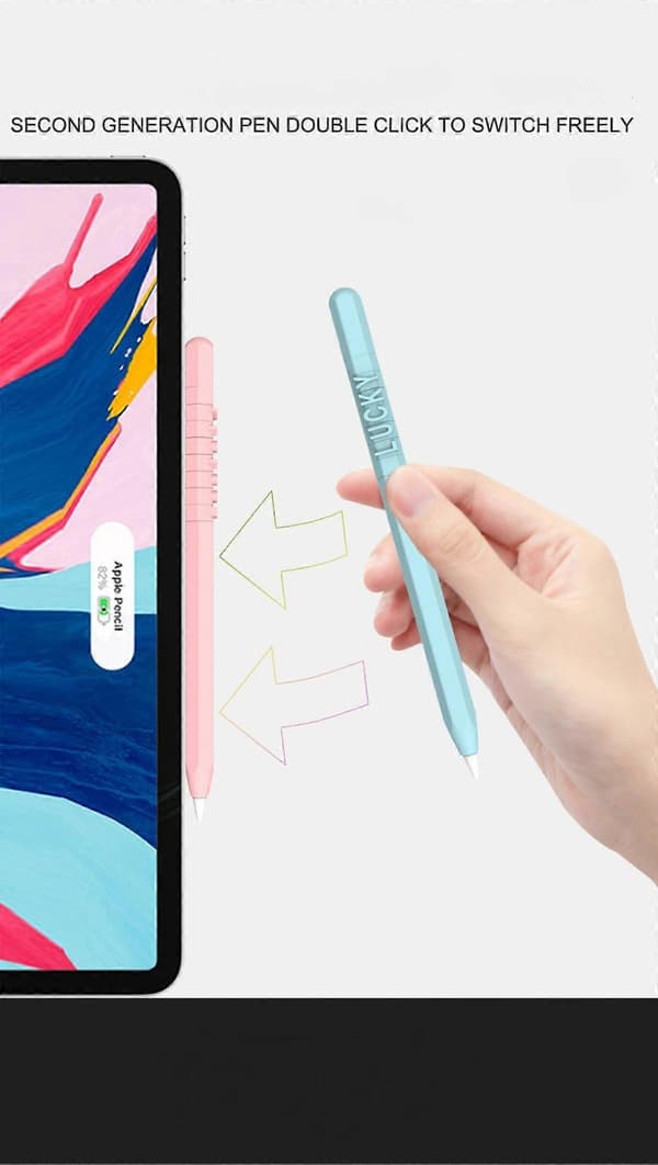 DIY silikonetui for Apple Pencil 2. generasjon holderhylse hudtilbehørsett søt myk grepspose hetteholderdeksler [DB]