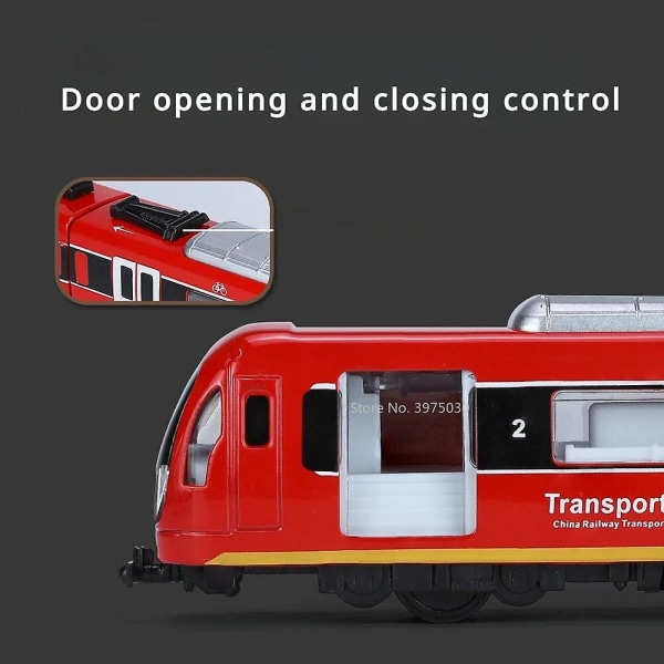 1/86 Fjernstyrt legering T-bane Metall Diecast Simulering Transportmodell Med Lyd Og Lys Leke For Gutt Bursdagsgave [DB] Three Subways Red