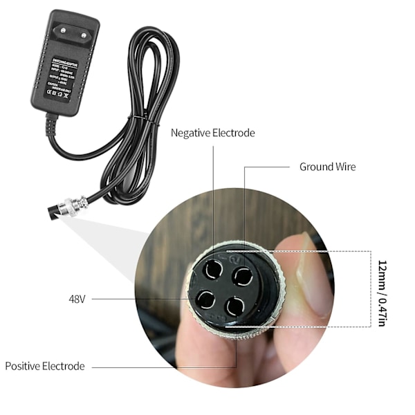 Mikserkonsoll Mikser Strømforsyning AC Adapter 15V 230mA Universal 4-Pols Rund Kontakt for 16 Kanaler [DB] Black EU Plug