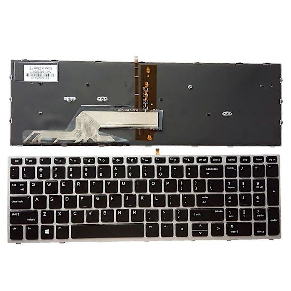 Laptop Tastatur bakgrunnsbelyst + Ramme For HP Probook 450 G5 455 G5 470 G5 Tastaturer [db] Silver frame with ba