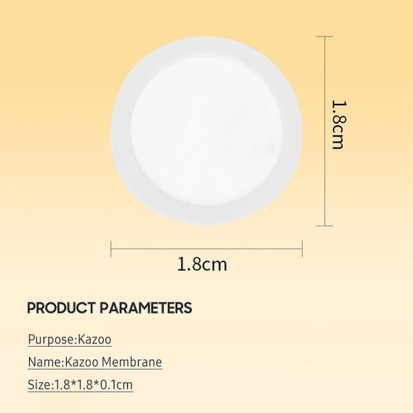 10 stk Kazoo Membraner Fløyte Membraner Kazoo Membran Plast DB White