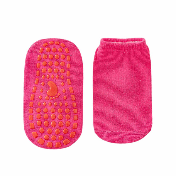 Yogas strumpor för vuxna med halkfritt silikonbotten - Stabila strumpor för damer & herrar för barfota träning [DB] Rose Red