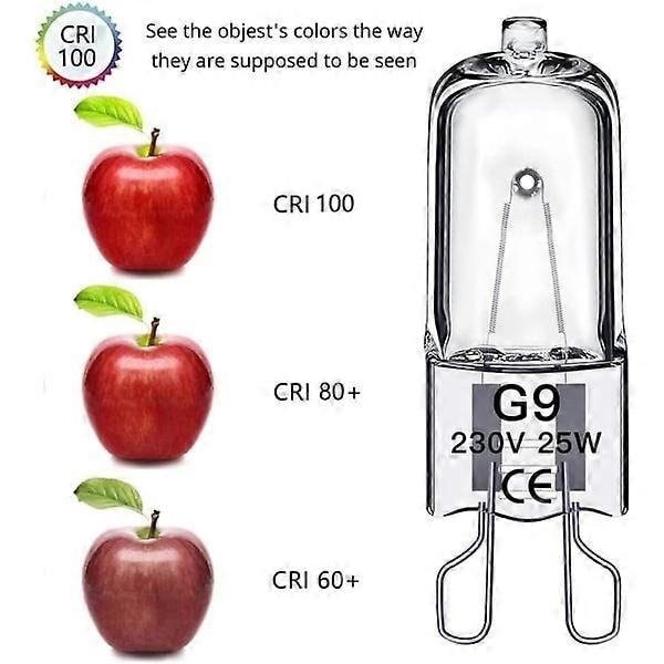G9 halogenlamper 60W, 230V, 10-pakning 60W [db] 25W