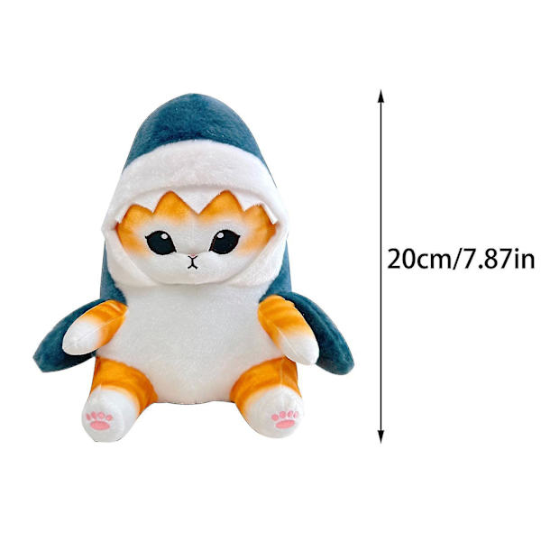 Shark Cat Cute Plyschdocka Söt Shark Cat Mjuk Plyschdjur Plyschleksak [DB] E-7.87In