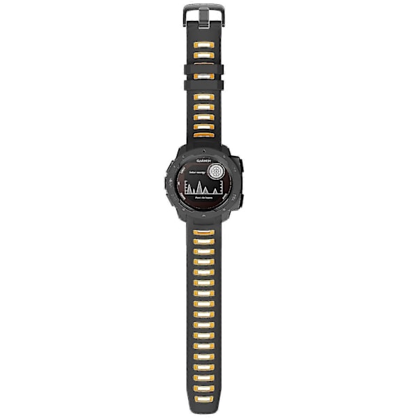 Til Garmin Instinct Silikone Urrem [DB] Black Yellow