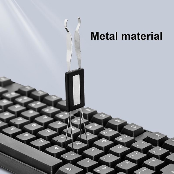 Jsd-008a Keycap-aftrækker Praktisk arbejdsbesparende metal-dual-purpose switch-aftrækker-nøgle til fjernelse af mekanisk tastatur Black