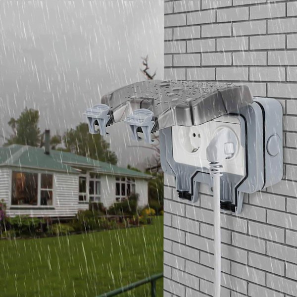 Ip66 Vandtæt Udendørs Stikkontakt, Udendørs Stikkontakt, Vejrbestandig, Støvtæt Udendørs Stikkontakt Til Køkken, Badeværelse, Garage, Swimmingpool