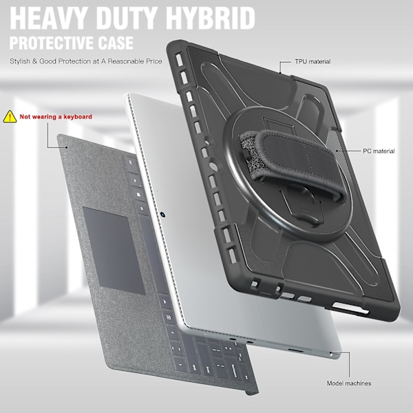 Tpu + Pc Tablet Etui Til Microsoft Surface Pro 8{DB} Black