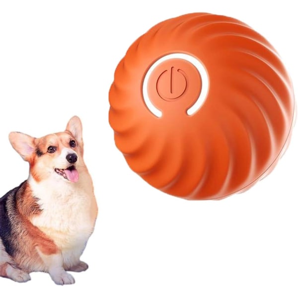 Automatisk rullboll för hundar, smart retad hundbollleksak, hållbara valpleksaker Automatiska rullande bollleksaker, USB uppladdningsbar [DB] 1Pcs Orange