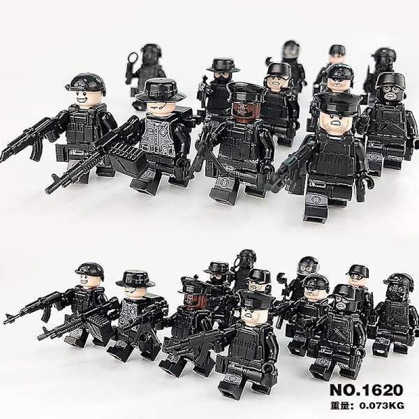Militärserie Monterad Skurk 22 Minifigurer [DB] 1SET Black
