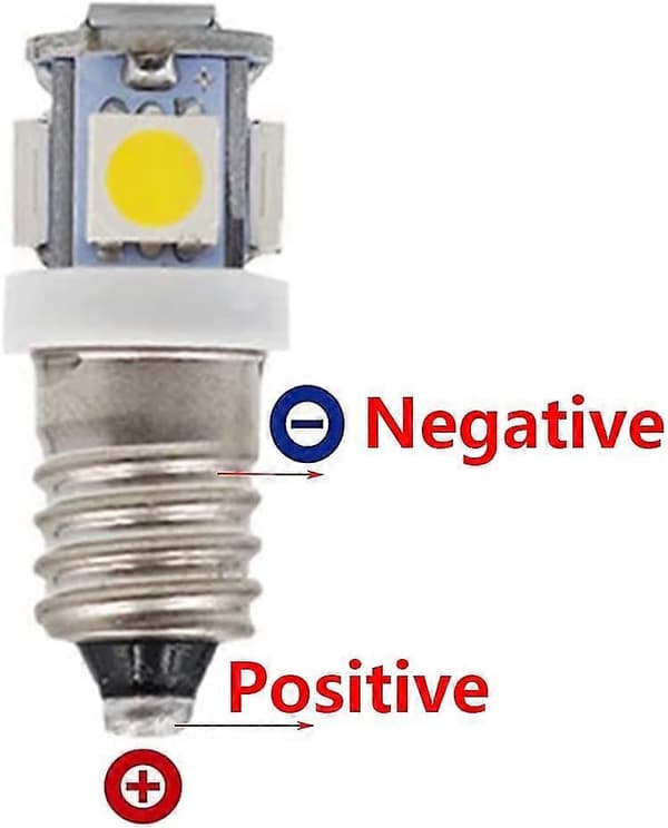 10-pack E10 9V Kallvitt 5smd 5W LED-lampor (Kallvitt, 9V) [db]