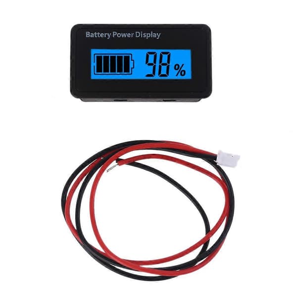 12V 24V 48V Batterikapacitetsmonitor Universal LCD Batterivoltmeter Display db Blue
