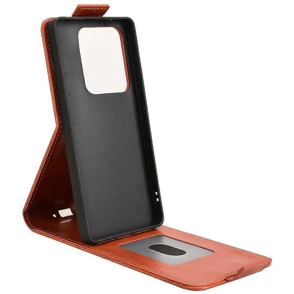 Magnetiskt vertikalt flipfodral i läder med spänne [DB] Brown For Redmi Note 14S / Note 13 Pro 4G