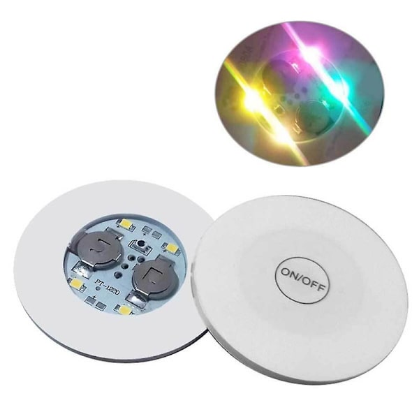 10 kpl/setti LED-alusta, joka valaisee juomapullon, kupin alustan, hehkuvan klubin, juhlat, baarikoriste [DB] Colorful